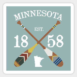 Paddle Minnesota, MN Lake Life Painted Oars Magnet